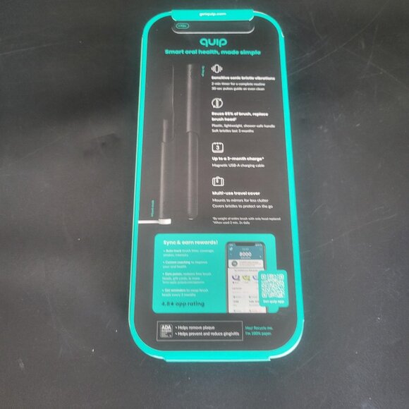 Quip Rechargeable Electric Toothbrush W/ Smart Sync App Black Timer ext Head New - Picture 4 of 5